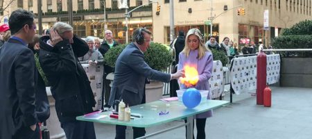 Steve Spangler doing fire bubbles on Fox and Friends