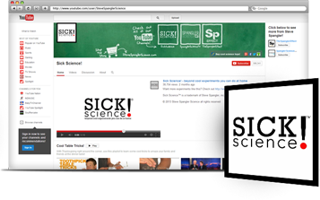 Screenshot of the Sick Science YouTube channel